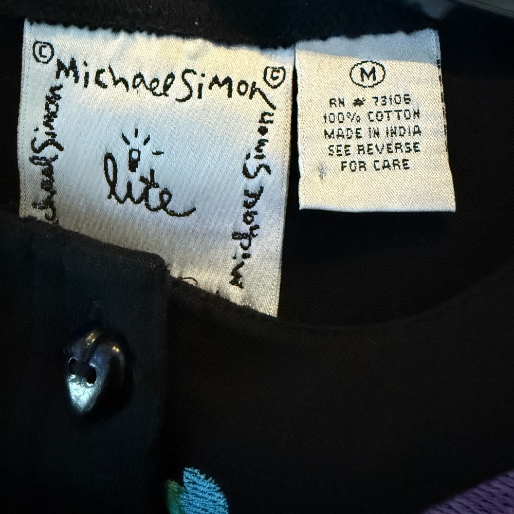 Michael Simon Heart Embroidered Patch Cardigan Si… - image 4